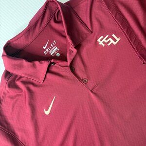 Florida State Seminoles Shirt Polo Men's XL Maroon FSU Football Nike Dri Fit